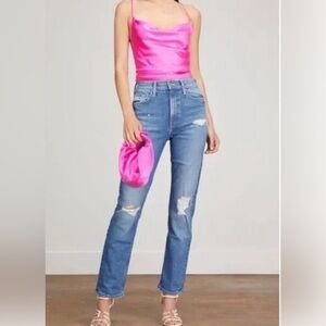 Luxury MOTHER  jeans size 25 blue grunge fringe preppy indie core boho